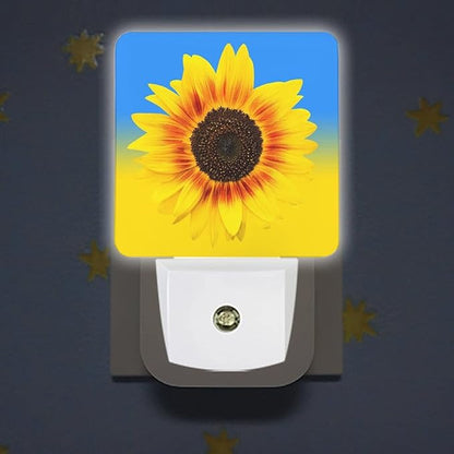 LED Night Lights Lamp with Dusk to Dawn Sensor, Bright Yellow Sunflowers Head Night Lamp, Night Lights Plug Into Wall for Kids Room, Bedroom, Bathroom, Kitchen, Hallway