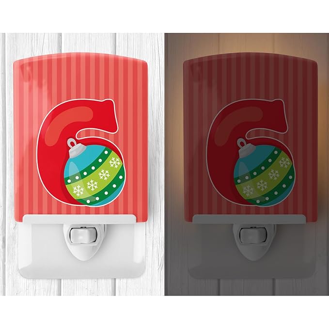 Caroline's Treasures BB8692CNL Christmas Month 6 Ceramic Night Light Compact, UL-Certified, Ideal for Bedroom, Bathroom, Nursery, Hallway, Kitchen, 6x4x3, Multicolor