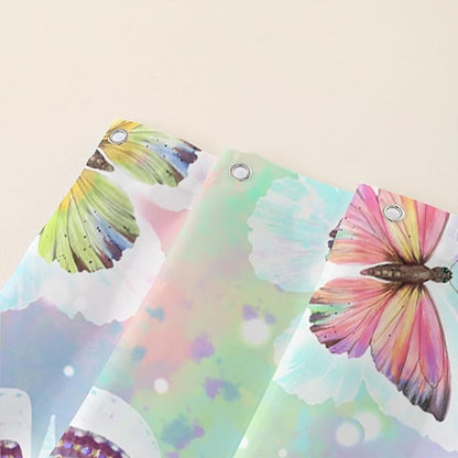 AILONEN Butterfly Shower Curtain,Rainbow Butterfly Bath Curtain,Modern Tie Dye Butterfly Art Decorative Shower Curtain with 12 Plastic Hooks (Kids/Girls/Women/Teen/) 72" W*72" H