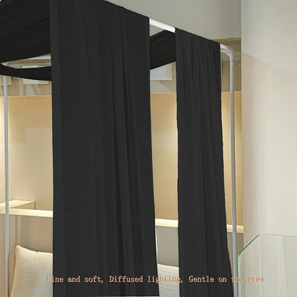 AIKASY Black Bed Canopy Scarf for Full/Queen - Luxury Sheer Canopy Bed Curtains with Light - Suitable for Four-Poster Bed, Metal Bed Frame, Wood Bed Frame -1pic