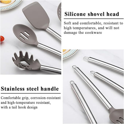 Kitchen Utensils Set, Kyraton 38 Piece Silicone kitchen Cooking Utensils Set with Utensil Rack, Spoon Spatula Set, Non-Stick kitchen Gadgets, Dishwasher Safe