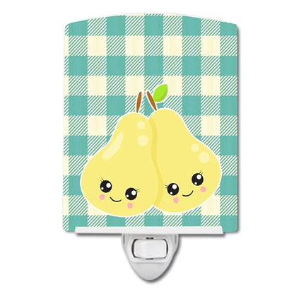 Caroline's Treasures BB9138CNL Pears Ceramic Night Light Compact, UL-Certified, Ideal for Bedroom, Bathroom, Nursery, Hallway, Kitchen, 6x4x3, Multicolor