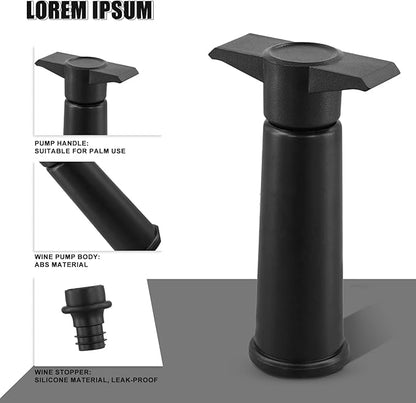 20pcs Vacuum Wine Bottle Stoppers & A Wine Preserver Saver Vacuum Pump, Silicone Leak Proof Wine Sealer Cap Topper Cover Plug Fit for All Standard Sparkling Wine Bottles Accessories