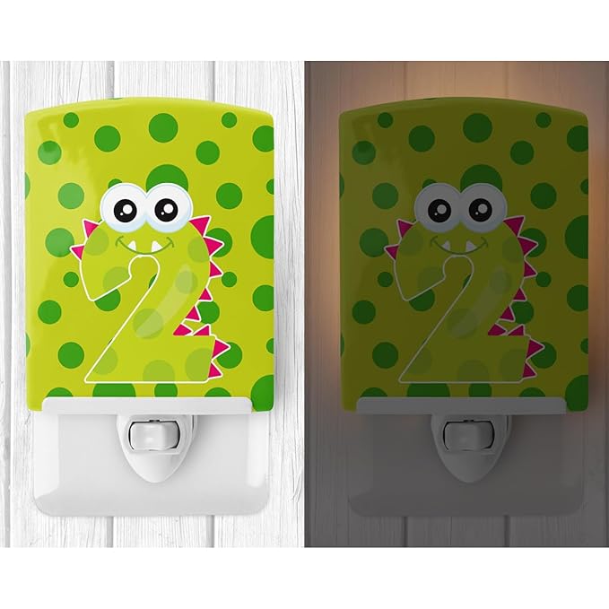 Caroline's Treasures BB8852CNL Monster Month 2 Ceramic Night Light Compact, UL-Certified, Ideal for Bedroom, Bathroom, Nursery, Hallway, Kitchen, 6x4x3, Multicolor