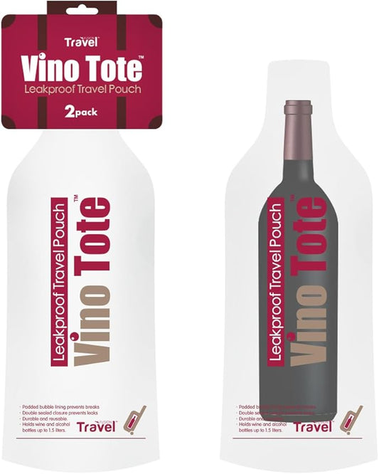 Grand Fusion Vine Tote for Wine Bottles and More, Wine Travel Bag, Pack of 2