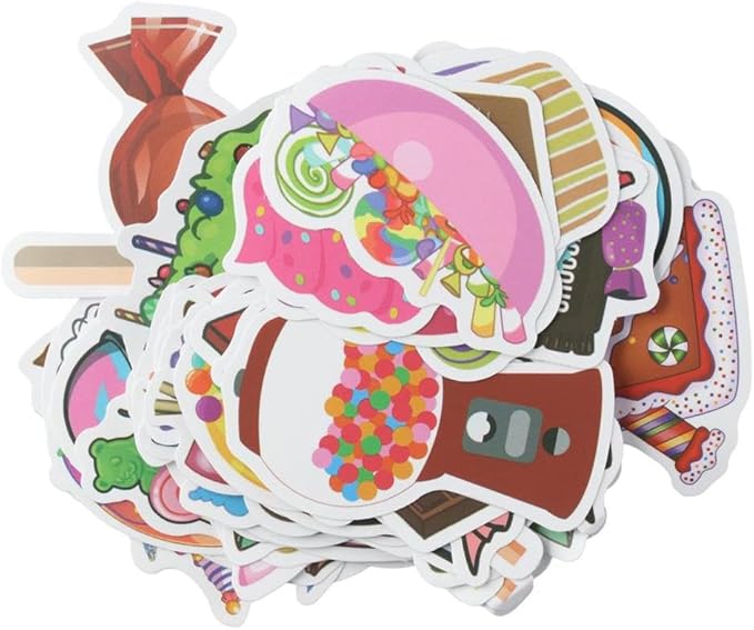 200 Pieces of Cute Sweet Candy Stickers, Candy Food Stickers, Dessert Stickers, Laptops, Water Bottles, Teacher Reward Stickers, Household Refrigerator Decoration Stickers