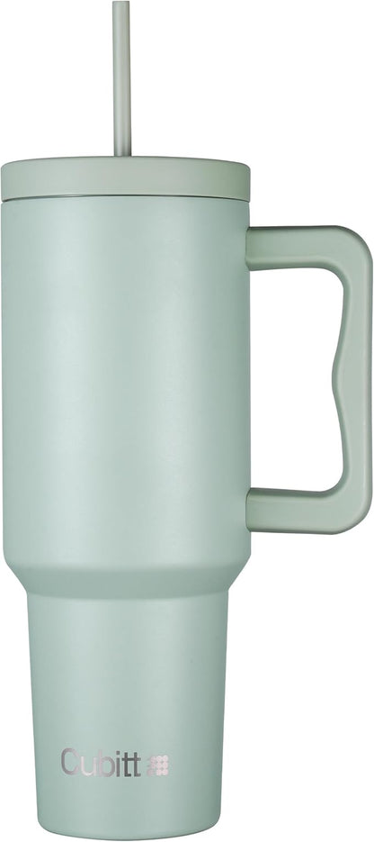 Cubitt Insulated Stainless Steel 40 oz Tumbler with Handle and Straw Lid, Cupholder friendly