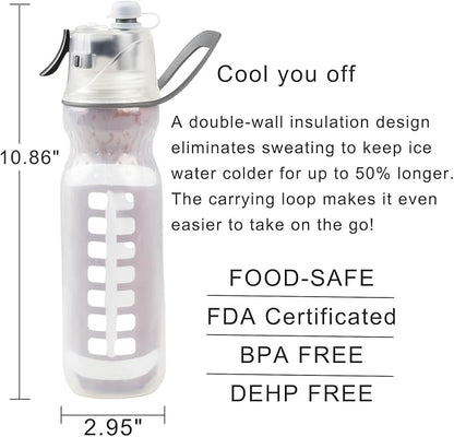 Football Accessories Water Bottles Gifts for Boys Girls Misting Rugby Sports Water Bottle for Kids School 20 oz Insulated Mist and Sip Waterbottle