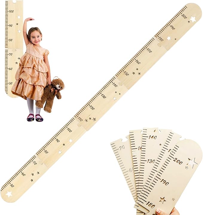 Wooden Wall Growth Chart, Kids Height Wall Chart Natural Schoolhouse Ruler, Kids Measuring Chart for Wall, Kids Nursery Wall Decor & Room Hanging Wall Decor(Wood)