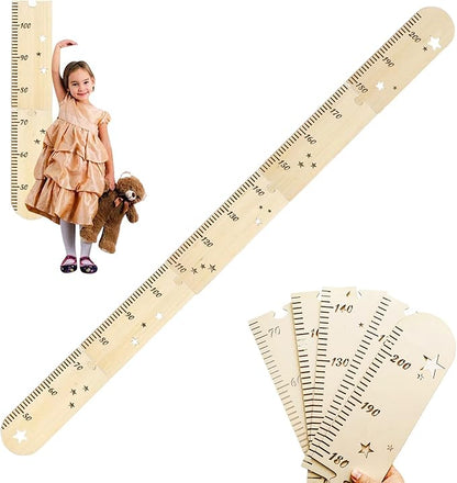 Wooden Wall Growth Chart, Kids Height Wall Chart Natural Schoolhouse Ruler, Kids Measuring Chart for Wall, Kids Nursery Wall Decor & Room Hanging Wall Decor(Wood)
