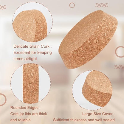 OLYCRAFT 2 Pcs Large Cork Stoppers Tapered Cork Plugs Wood Corks Lids Bottle Lids Cork Stoppers 4.7~5.5 inch Wine Bottle Stoppers Wood Jar Cork for Kitchen Wedding Favor Canning - 3cm Thick