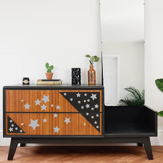 Sparkles and Stars Wall Decals(NO MOON), 500 Stars Wall Sticker, Sparkle Wall Decal, Space Kids Room Decor, Nursery Wall Art, Celestial Wall Stickers(Grey)