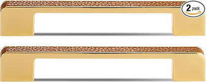Leather Handle Brass Leather Handle Nordic Minimalist Style Handle Wardrobe Dressing Table Bedroom Living Room Kitchen Handle Hardware Furniture - 2 Pack (Brown, 96mm(3-3/4in))