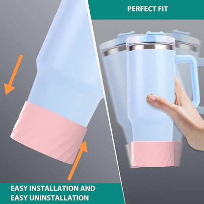 Kleeblatt White Silicone Boot For Stanley 40 Oz Tumbler, Stanley Cup Sleeve, Owala Water Bottle 24/32oz Boot Accessories, Stanley Cup Bottom Protector, Stanley Bottom Cover, Hydro Flask Boot