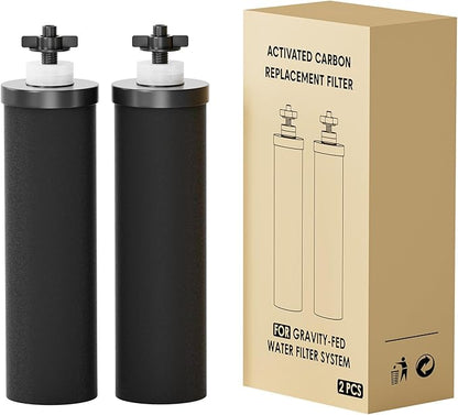 7" Ceramic Filter Activated Carbon Gravity Water Replacement Element (Black Carbon, 2)