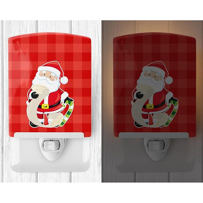 Caroline's Treasures BB9021CNL Christmas Santa Claus List Ceramic Night Light Compact, UL-Certified, Ideal for Bedroom, Bathroom, Nursery, Hallway, Kitchen, 6x4x3, Multicolor