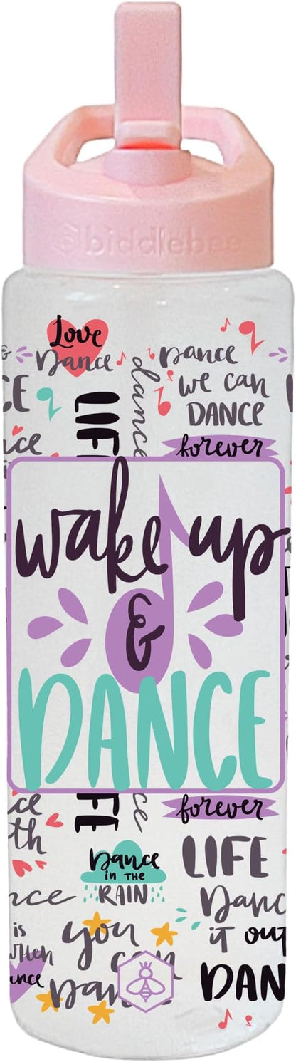 32oz Dance Water Bottle with Straw | BPA-Free Reusable Bottles for Dancer, Girls, Teen, Ballerina | Great Recital Gifts, Birthday Gift or Present for Dance Teacher