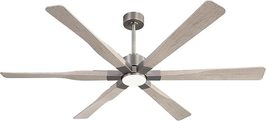 68 Inch Ceiling Fan with Lights and Remote Control, 6 Reversible ABS Blades, 6-Speed Noiseless DC Motor with 4.5" / 12" / 24" Downrods for Bedroom Dining Living Room, Antique Nickel and Gray
