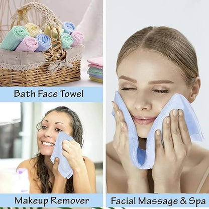 6pcs Soft and Safe 100% Bamboo Washcloths for Baby Face, Natural and Gentle Baby Wash Cloths, 10 * 10 inch Multi-Purpose Bamboo Face Cloths Towel