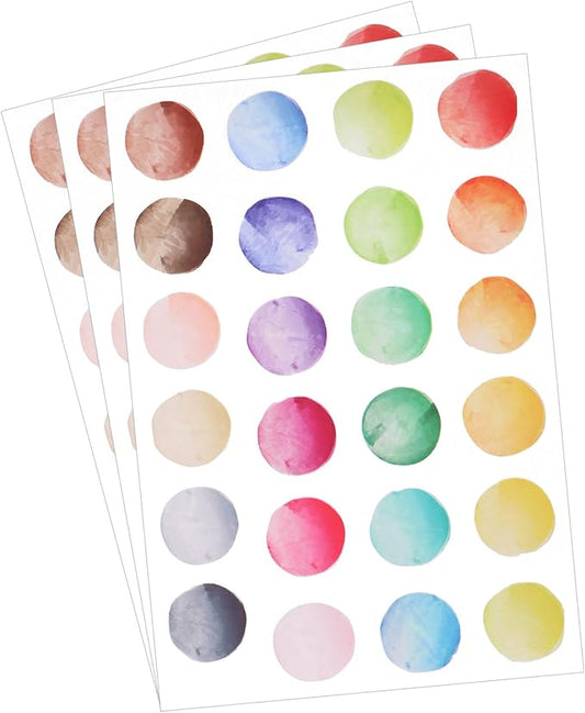 uxcell 72 Pcs (3 Sheet) Round Polka Dots Wall Sticker, PVC Peel and Stick Circle Wall Decal Sticker for Bedroom Classroom, Colorful