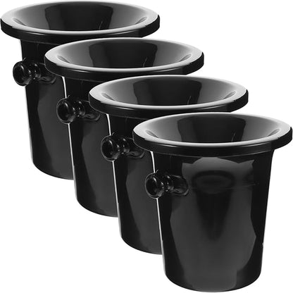 4Pcs Wine Spittoon Wine Dump Buckets Bucket Spit Wine Barrels Cold Wine Barrels Ice Bucket for Wine Whiskey Cocktails (Black)