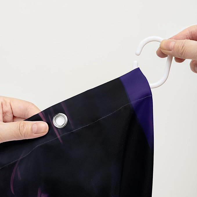 AILONEN Cool Cat Shower Curtains,Purple Rose Cat Bath Curtains for Bathroom Decor,Cave Cat Curtains for Kids,36" W*72" H Polyester Waterproof with Plastic Hooks