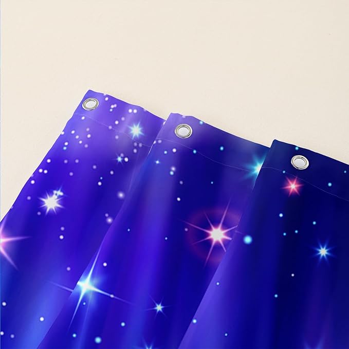 AILONEN Mermaid Shower Curtain for Bathroom,Blue Mermaid Star Girls Kids Bath Curtain 72" W*72" H,Beautiful Mermaid Decorative Waterproof Curtain with 12 Plastic Hooks