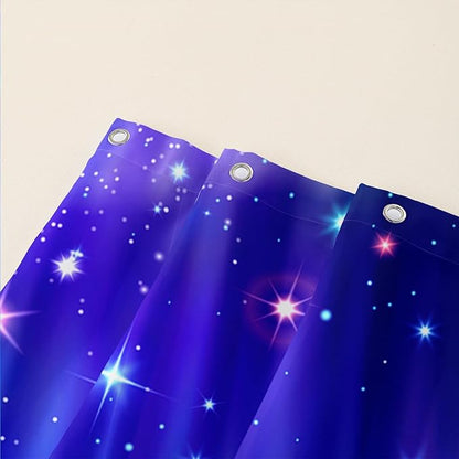 AILONEN Mermaid Shower Curtain for Bathroom,Blue Mermaid Star Girls Kids Bath Curtain 72" W*72" H,Beautiful Mermaid Decorative Waterproof Curtain with 12 Plastic Hooks