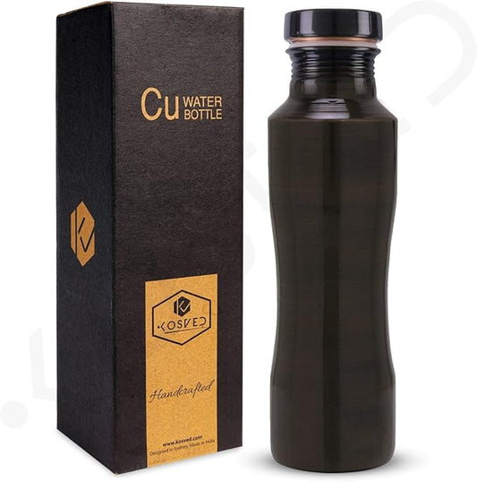 Pure Copper Jasmine Antique Water Bottle: A Premium Design Bottle with Ayurvedic Health Benefits, (800ml / 27oz)