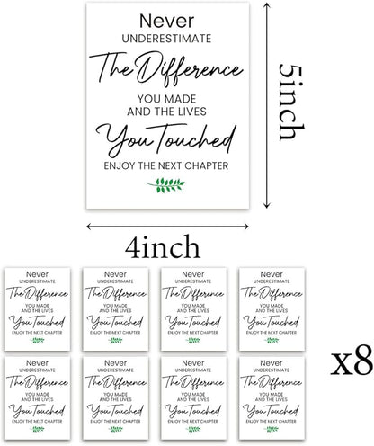 8 Pcs Going Leaving Moving Away Farewell Goodbye New Beginnings Retirement Party Decorations Gifts for Women Men Coworker Friends Never Underestimate The Difference You Made Wine Labels