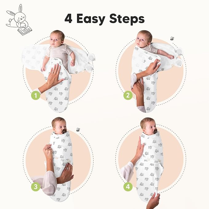 3-Pack Organic Baby Swaddle Sleep Sacks - Newborn Swaddle Sack, Ergonomic Baby Swaddles 0-3 Months, Swaddles for Newborns, Baby Sleep Sack, Baby Swaddle Blanket Wrap, Baby Essentials(The Wild 2)