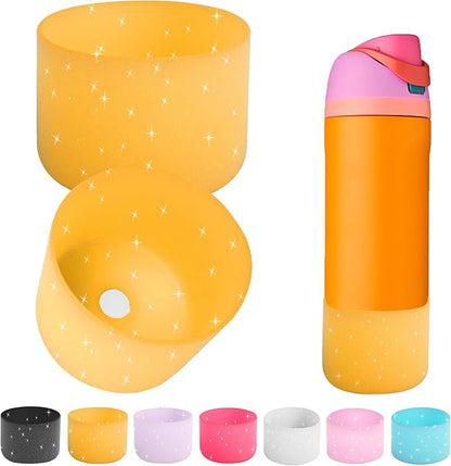 2PCS Silicone Water Bottle Boot for Owala 24oz 32oz 40oz,Anti-Slip Protective Sleeve Bottom Bumper Protector for FreeSip, Twist, and Flip Water Bottles