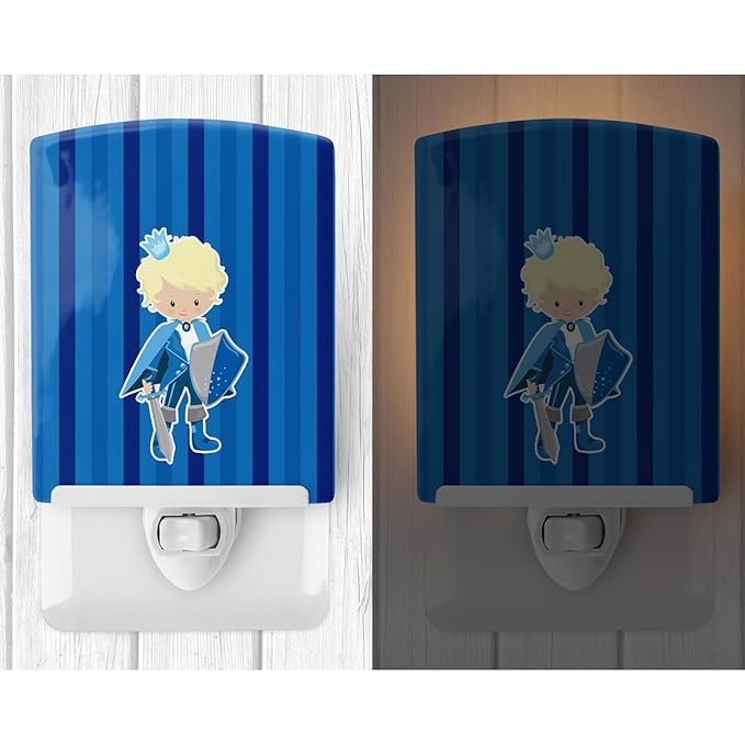 Caroline's Treasures BB9000CNL Prince Charming Blonde Ceramic Night Light Compact, UL-Certified, Ideal for Bedroom, Bathroom, Nursery, Hallway, Kitchen, 6x4x3, Multicolor