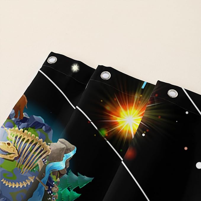 AILONEN Solar System Shower Curtains,Star Trek Bath Curtains for Bathroom Decor,Planet Galaxy Polyester Waterproof for Bathroom with 12 Hooks,72" W*96" H