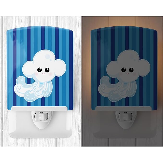 Caroline's Treasures BB7157CNL Weather Windy Face Ceramic Night Light Compact, UL-Certified, Ideal for Bedroom, Bathroom, Nursery, Hallway, Kitchen, 6x4x3, Multicolor