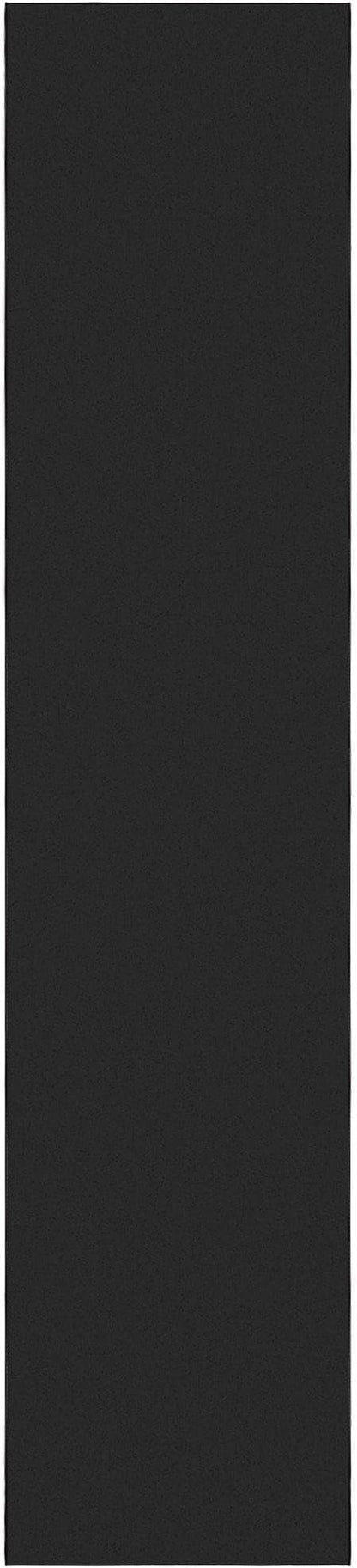 Machine Washable Modern Solid Design Non-Slip Rubberback Traditional Runner Rug for Hallway, Kitchen, Bedroom, Living Room, 2'7" x 12', Solid Black
