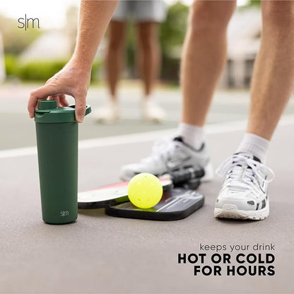 Simple Modern Officially Licensed NFL Philadelphia Eagles Stainless Steel Shaker Bottle with Ball 24oz | Metal Insulated Cup for Protein Mixes, Shakes and Pre Workout | Rally Collection | Eagles