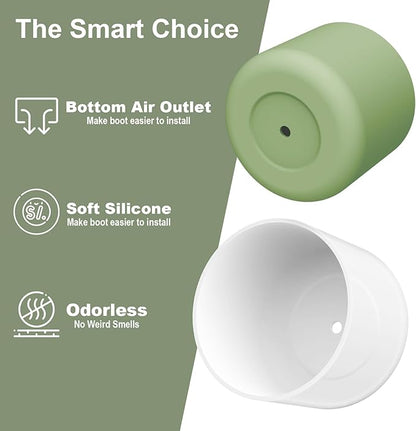 2PCS Silicone Water Bottle Boot for Owala 24oz 32oz 40oz, Anti-Slip Protective Sleeve Bottom Bumper Protector for FreeSip, Twist, and Flip Stainless Steel Water Bottles