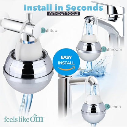 Advanced Bath Water Filter - 10-Stage Filtration| BPA-Free | Easy Install | Bath Filter for Tub - Bath Ball Filter Reduces Chlorine & Heavy Metals, Balances pH, Infuses Vitamin C