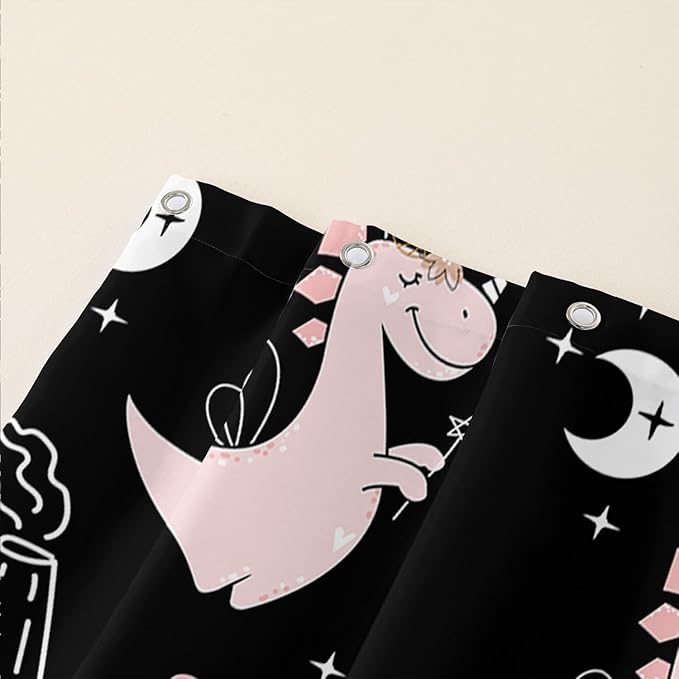 AILONEN Cute Dinosaur Shower Curtain,Cartoon Dinosaur Bath Curtain Gifts for Kids,Polyester Waterproof for Bathroom, 72" W*84" H with 12 Plastic Hooks