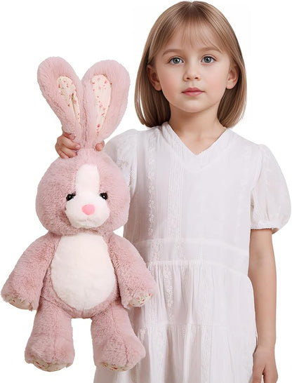 20 inch Long Ear Bunny Plush, Pink Bunny Weighted Stuffed Animals, Big Rabbit Plushies Pillow Toys, Birthday Gift for Kids and Adults.