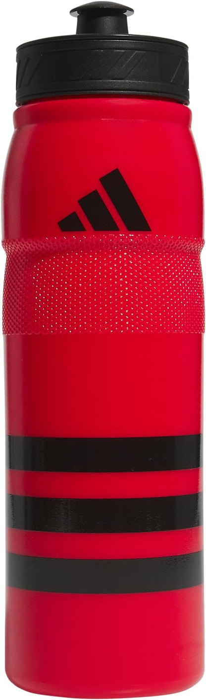 adidas 750 ML (28 oz) Stadium Refillable Plastic Sport Water Bottle, Scarlet Red/Black/Black, One Size