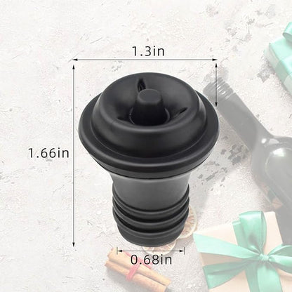 6 Pieces Vacuum Wine Stoppers Wine Saver Vacuum Pump Stopper Vacuum Wine Bottle Stopper Keep Wine Fresh Reusable Wine Preserver Bottles Sealer for Preserve Wine Flavor Wine Accessories Gift (Black)