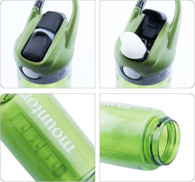 mountop Kids Water Bottle with Silicone Straw and Handle, Easy Use for Girls and Boys, BPA-free Water Bottle for Kids 14oz 400ml