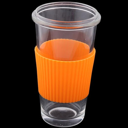 uxcell Silicone Nonslip Glass Bottle Mug Cup Sleeve Protector Cover Orange