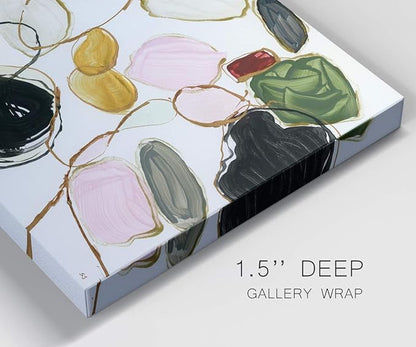 Renditions Gallery Canvas Wall Art Modern Paintings Decorations Colorful Brushstroke Jewels Abstract Watercolor Wall Hanging Artwork Prints for Bedroom Office Kitchen - 12"x18" LT33