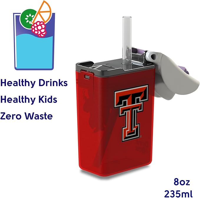 Reusable Water Bottle | Officially Licensed NCAA Sports Bottle |BPA Free | Dishwasher Safe | Texas Tech | Raider Red Officially Licensed NCAA - 8oz