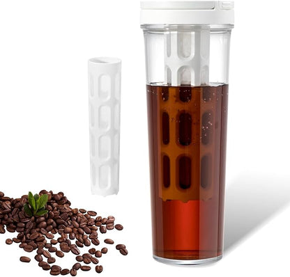 CINPIUK Coffee Infuser Water Bottle 33 oz Tea & Fruit Infuser Water Pitcher with Msh Filter Large Capacity Plastic Jug for Refreshing Iced Coffee, Tea, and Infused Beverages with Handle