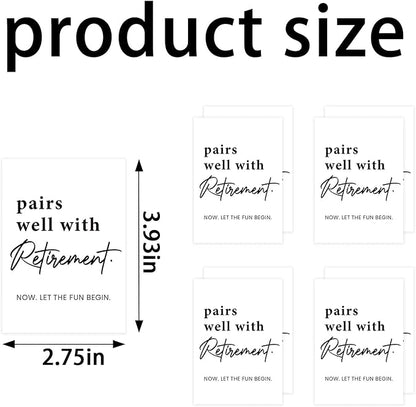 24 Pcs Retirement Mini Wine Labels, Retirement Gifts for Women Men, Happy Retirement Mini Wine Wine Bottle Stickers Gifts for Coworker Grandparents, Pairs Well with Retirement Mini Wine Labels