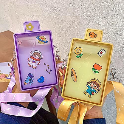 Purple Lightning Travel Water Bottle with Straw Birthday Gift Cup Picnic Cup Ice Travel Mug with Strap (lightning purple, 450 ml)